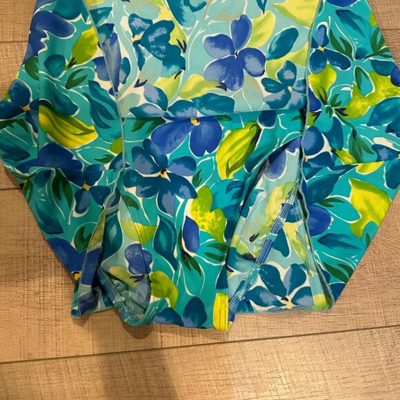 LL BEAN WOMENS BLUE FLORAL SWIM DRESS 10 LONG - Picture 3 of 9